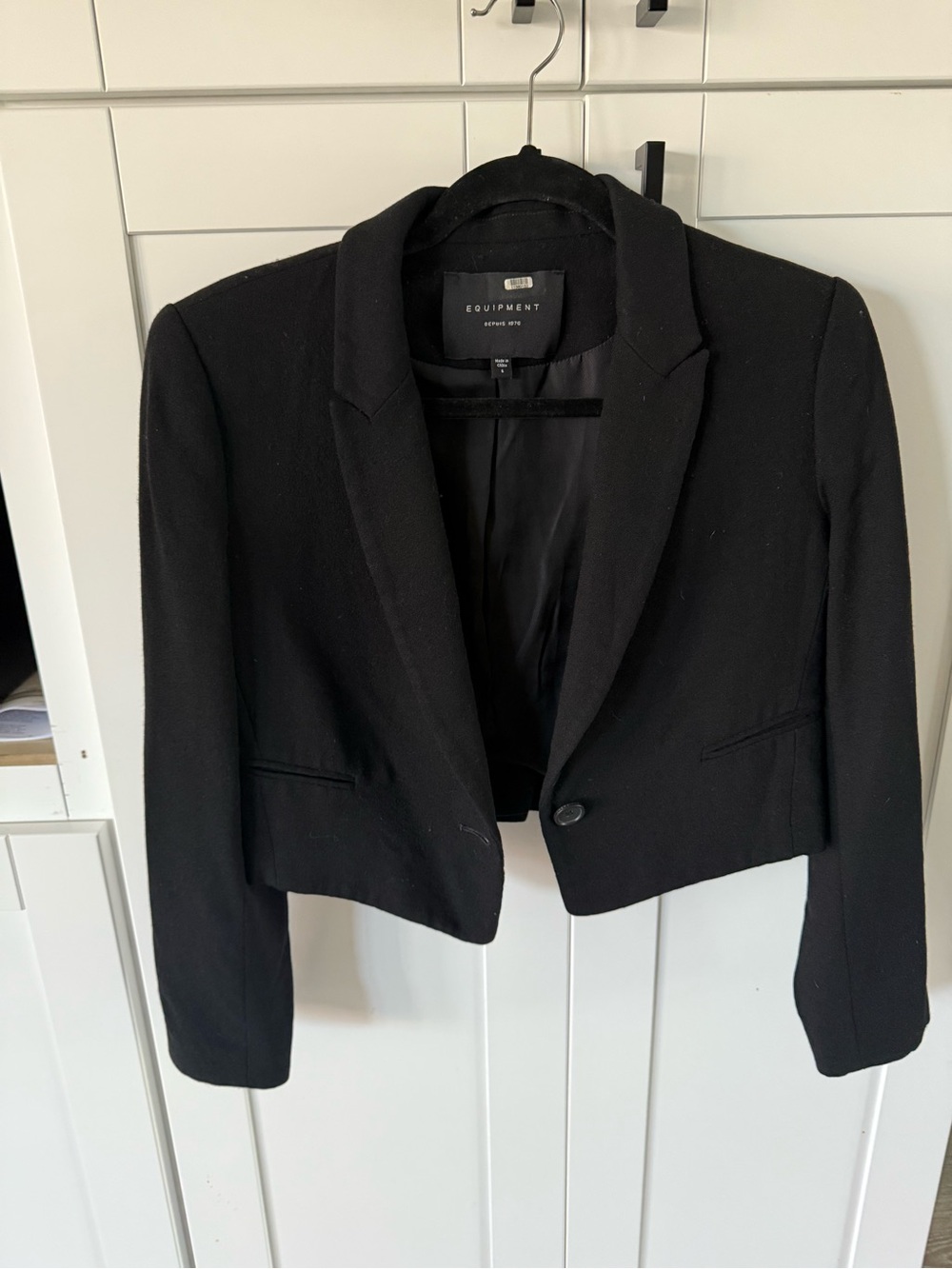 Equipment Black Cropped Blazer